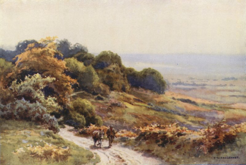 Burley Moor (farge litho) av Ernest William Haslehust