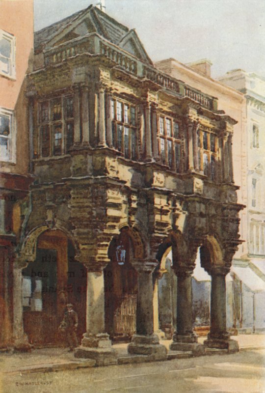 Guildhall Porch (farge litho) av Ernest William Haslehust