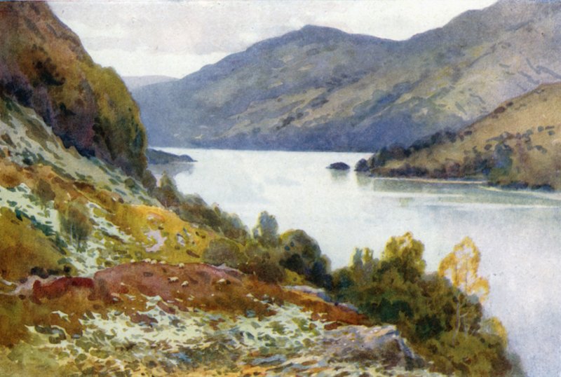Loch Lomond fra Inversnaid (farge litho) av Ernest William Haslehust