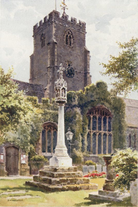 Sognekirke, Folkestone (farge litho) av Ernest William Haslehust