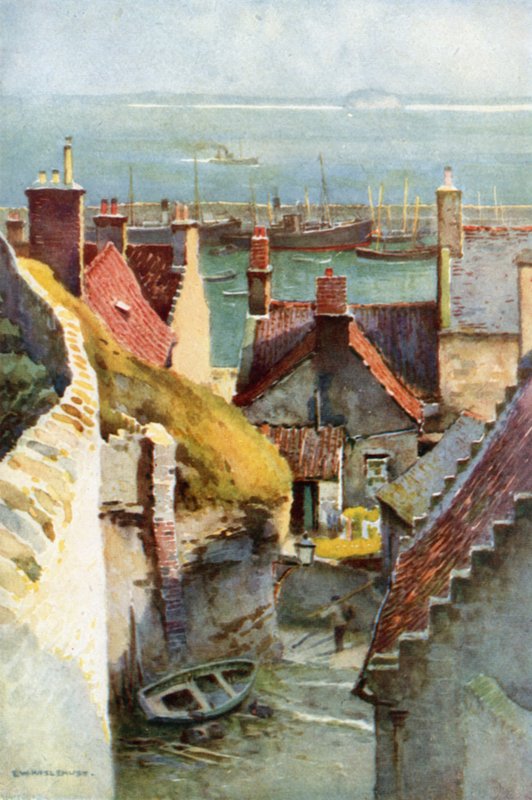 Pittenweem (farge litho) av Ernest William Haslehust