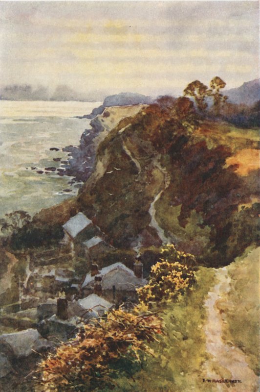 Steephill Cove (farge litho) av Ernest William Haslehust