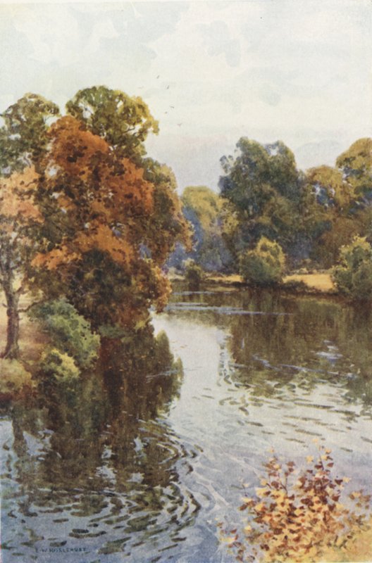 The Dee at Eaton (farge litho) av Ernest William Haslehust