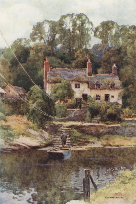 Fergen, Overton-on-Dee (litho i farge) av Ernest William Haslehust