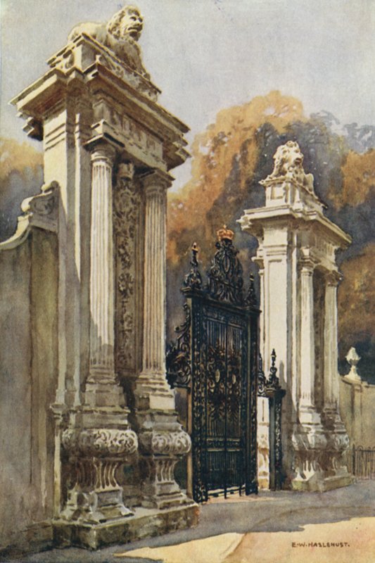 Løveporten (farge litho) av Ernest William Haslehust