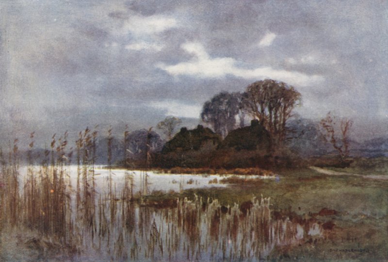 The Mill Pond, Beaulieu (farge litho) av Ernest William Haslehust