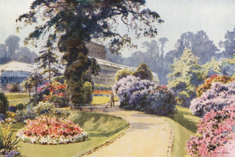 The Winter Gardens, Bournemouth (farge litho) av Ernest William Haslehust