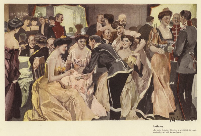 Intimes (farge litho) av Ernst (after) Heilemann