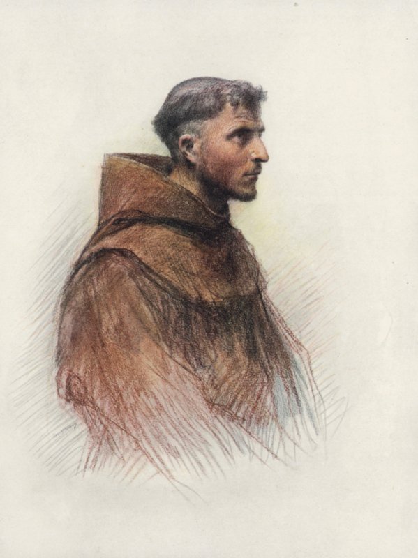Friar Masseo (fargemedlemmer) av Eugene (after) Burnand