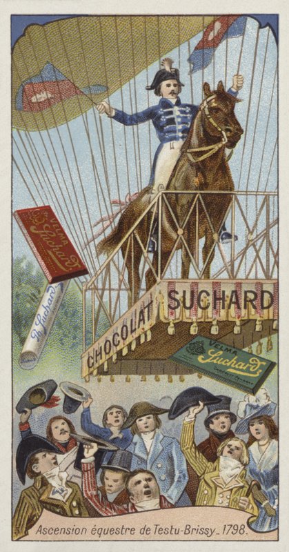 Pierre Testu-Brissys ballongflyging til hest, Paris, 1798 av European School