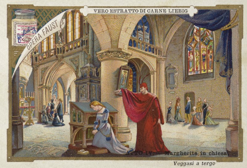 Scene fra Faust, en opera av Charles Gounod av European School