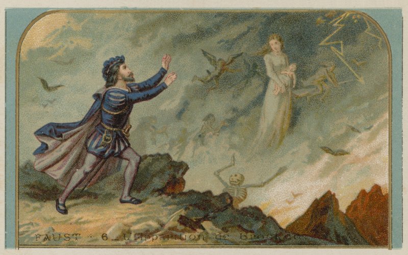 Scene fra Faust: The apparition of the Brocken av European School