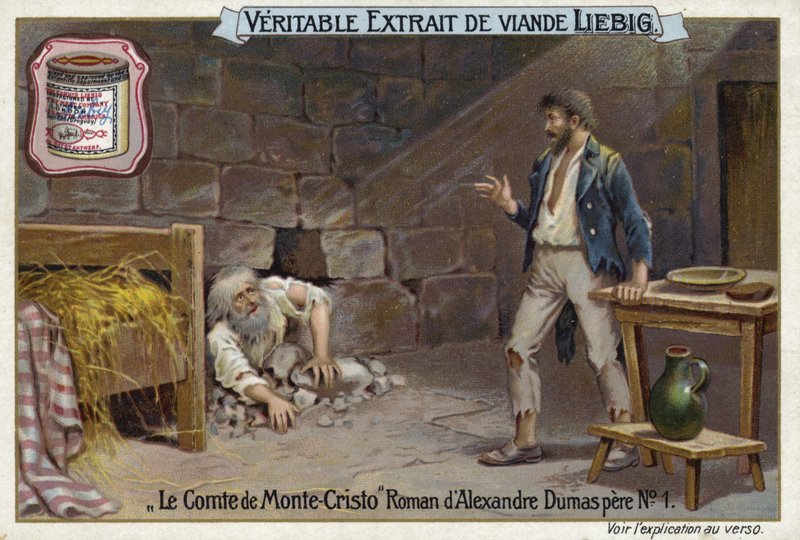 Scene fra greven av Monte Cristo, av Alexandre Dumas av European School