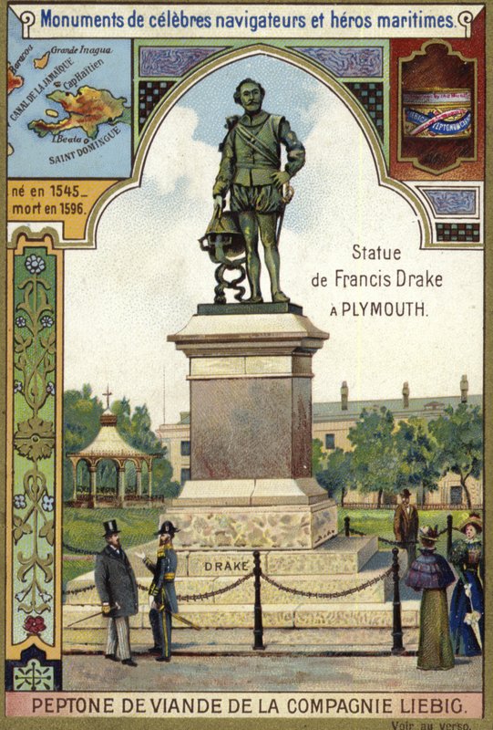 Statue av Sir Francis Drake, Plymouth av European School