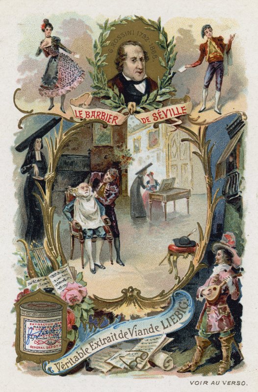 Barberen i Sevilla, av Gioachino Rossini (chromolitho) av European School