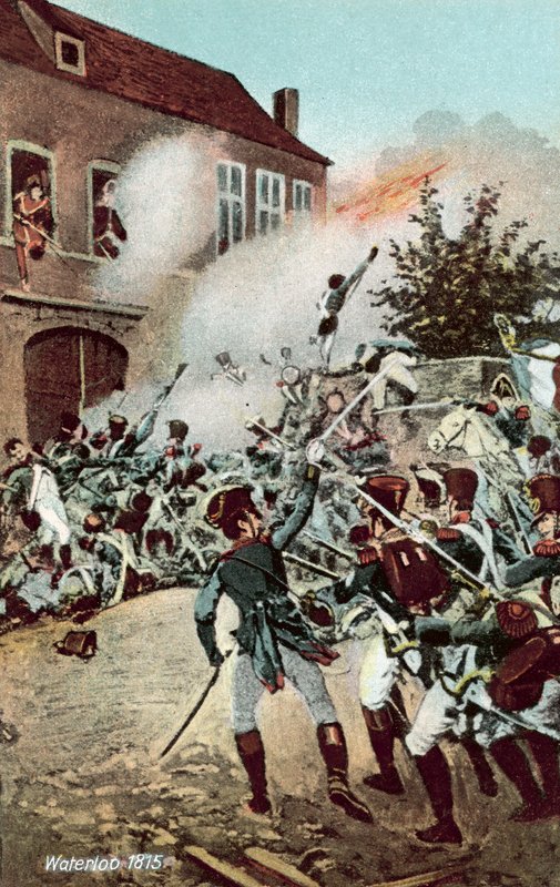 Waterloo 1815, Angrep på gården Hougoumont av European School