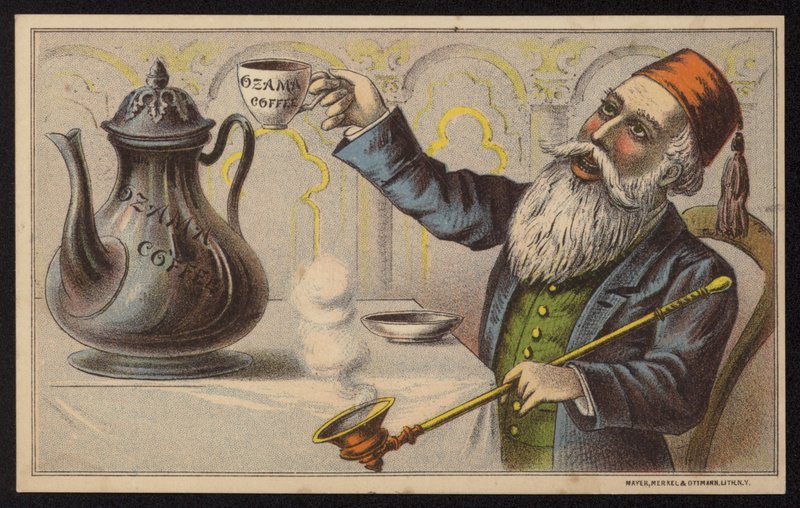 Annonse for Ozama-kaffe (chromolitho) av European School