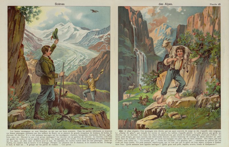 Alpescener (chromolitho) av European School