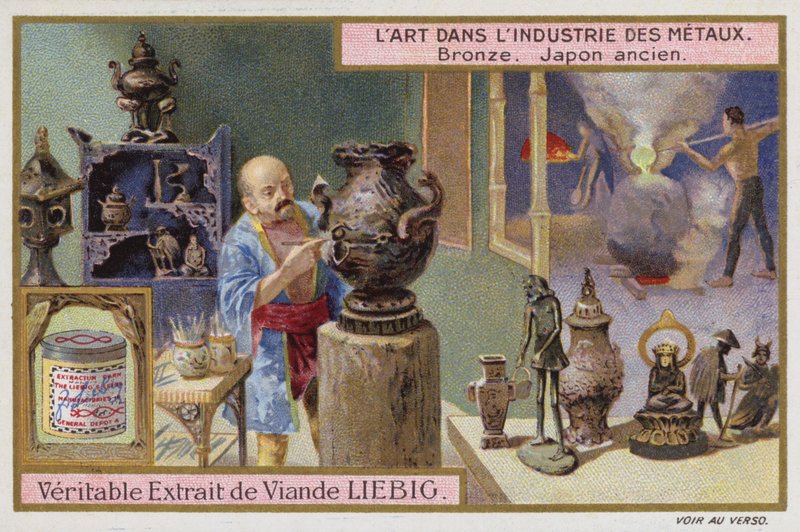 Bronse, gammelt Japan (chromolitho) av European School