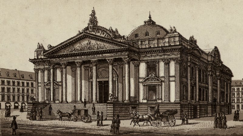 Bruxelles/Brussel: Børsen (litho) av European School
