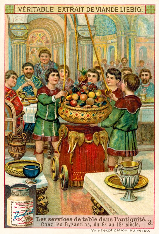 Bysantinsk servise, 8.-13. århundre (chromolitho) av European School