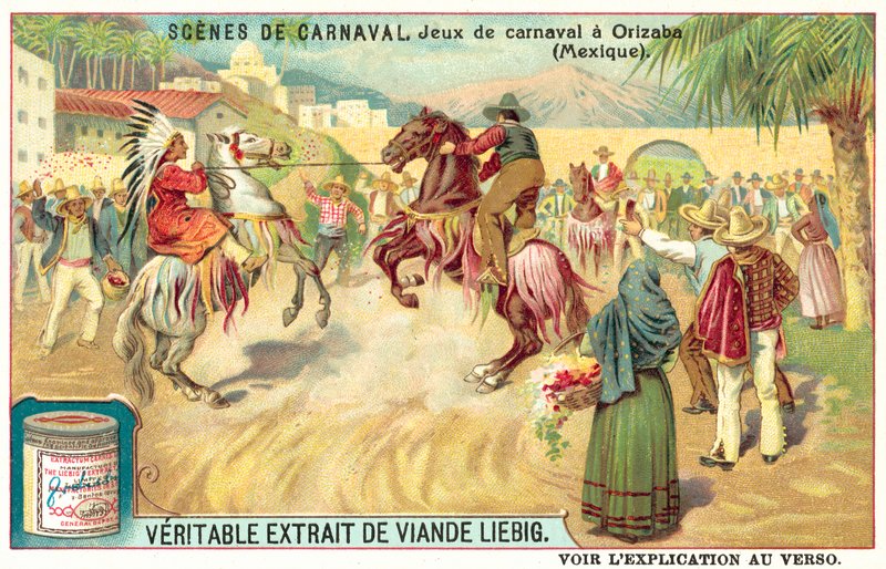 Karnevalspill i Orizaba, Mexico (chromolitho) av European School