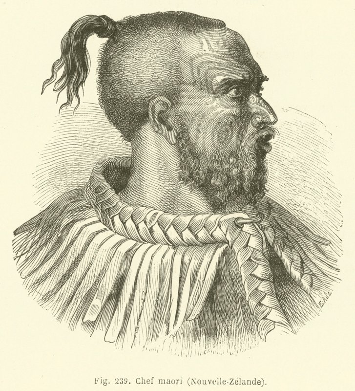 Maori-sjef, New Zealand (gravering) av European School