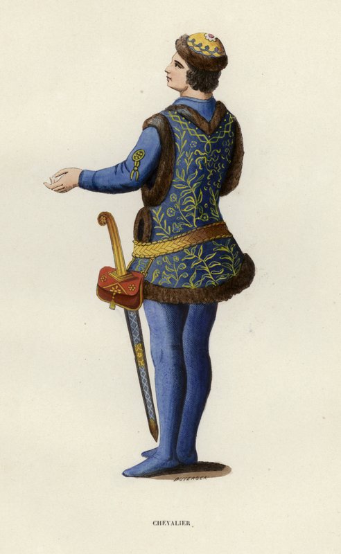 Chevalier (farget gravering) av European School