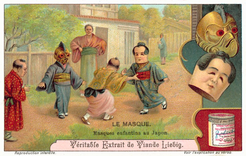 Barnemasker i Japan (chromolitho) av European School
