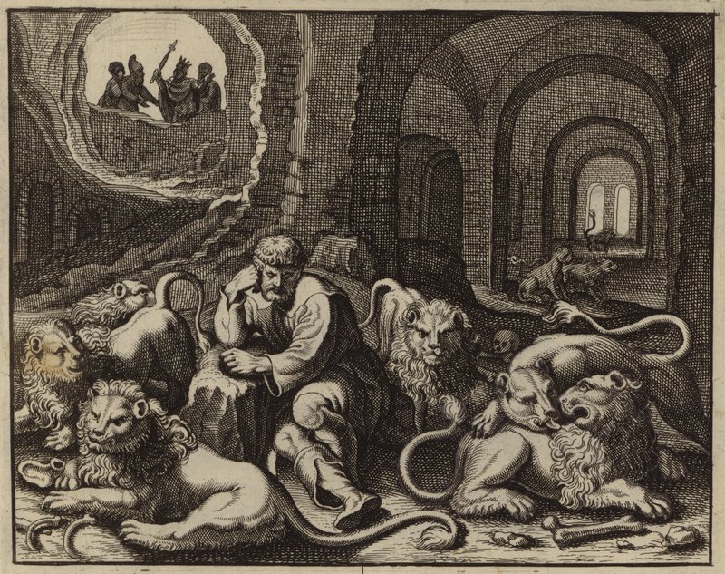 Daniel i løvenes hule (gravering) av European School