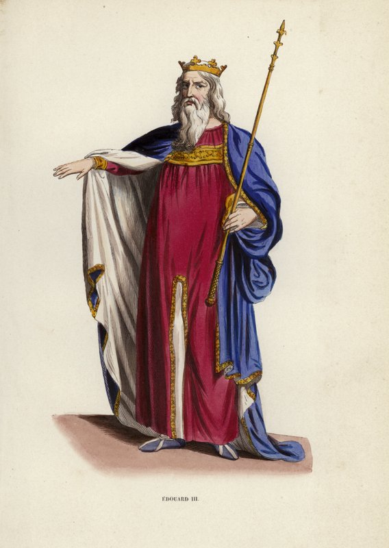 Edouard III (farget gravering) av European School