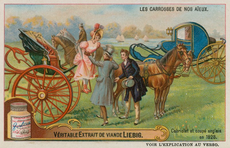 English Convertible and Coupe coaches in 1828  av European School