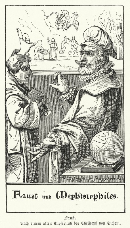 Faust og Mephistopheles (gravering) av European School