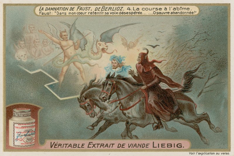 Faust og Mephistopheles rir forbi demoner av European School