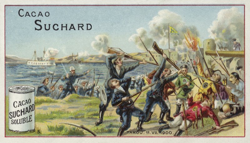 Kamper ved Taku, Kina, Boxer Rebellion, 1900 av European School