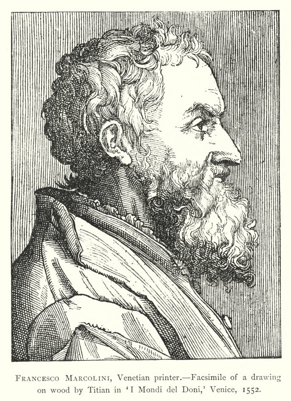 Francesco Marcolini , venetiansk skriver (gravering) av European School