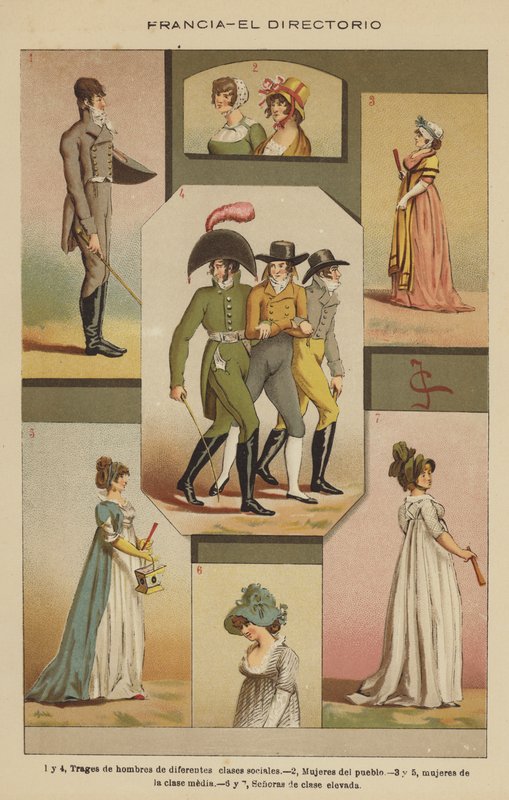 Frankrike, The Directory (farge litho) av European School