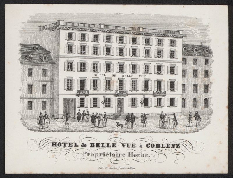 Hotel De Belle Vue, Coblenz (gravering) av European School