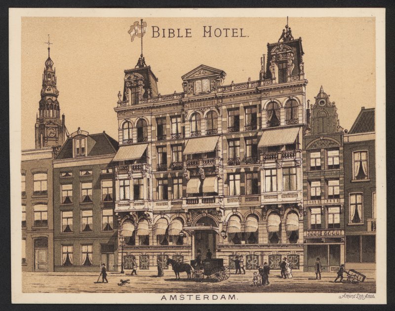 Hotel Trade Card (farget gravering) av European School