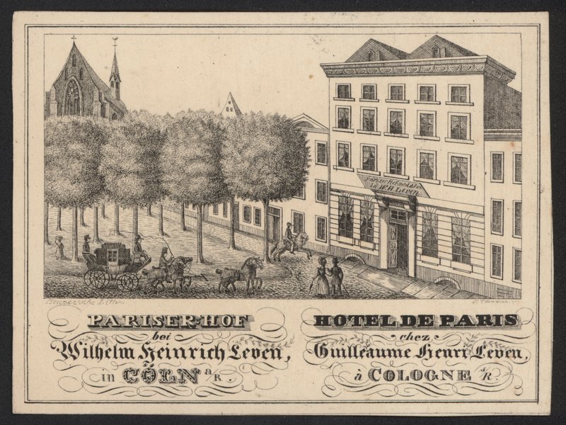 Hotel Trade Card (gravering) av European School
