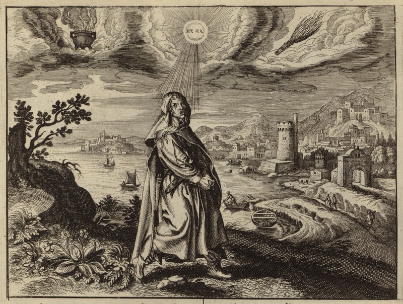 Jeremia beklager Jerusalems ruin (gravering) av European School