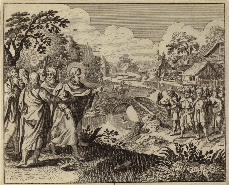 Jesus Kristus helbreder ti spedalske (gravering) av European School