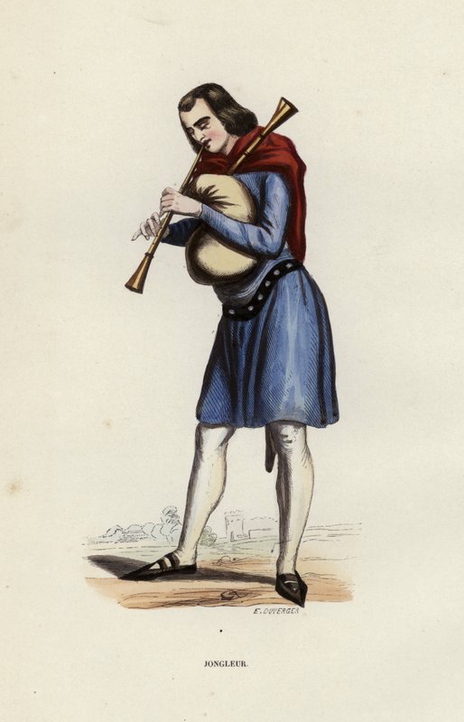 Gjøgler (farget gravering) av European School