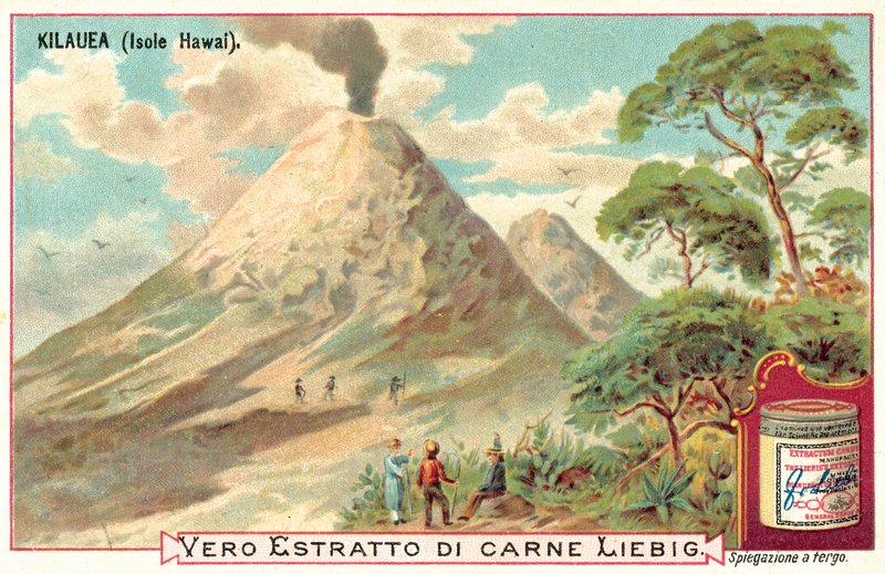 Kilauea, Hawaii (chromolitho) av European School