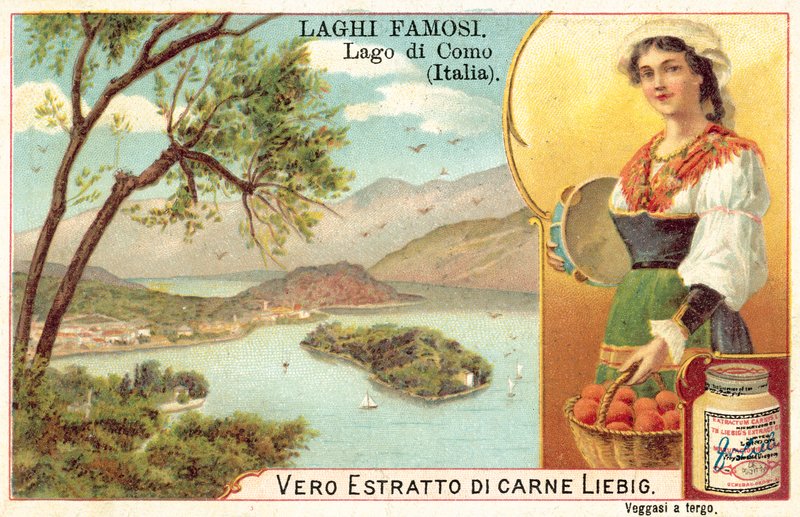 Comosjøen, Italia (chromolitho) av European School