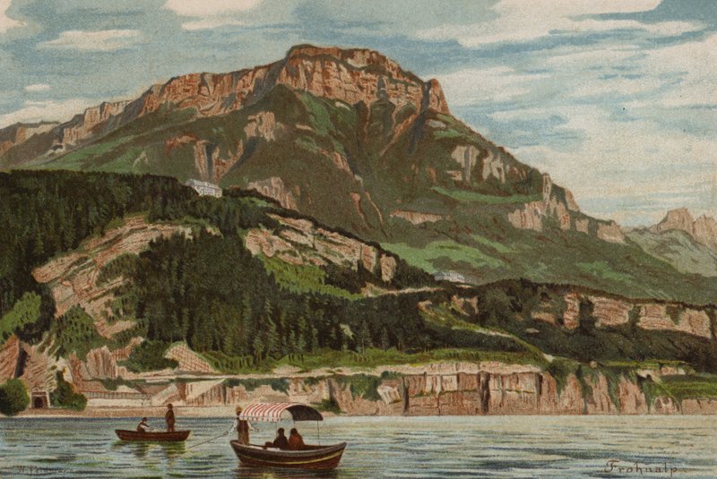 Vierwaldstättersee: Frohnalp (farge litho) av European School