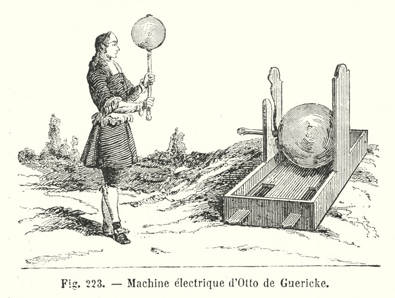 Otto de Guerickes elektriske maskin (gravering) av European School