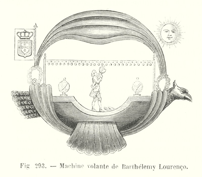 Machine volante de Barthelemy Lourenco (gravering) av European School