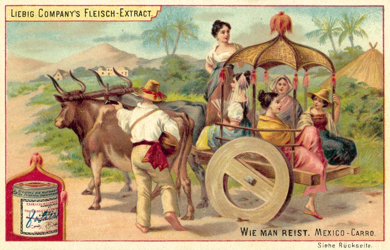Meksikansk carro (chromolitho) av European School