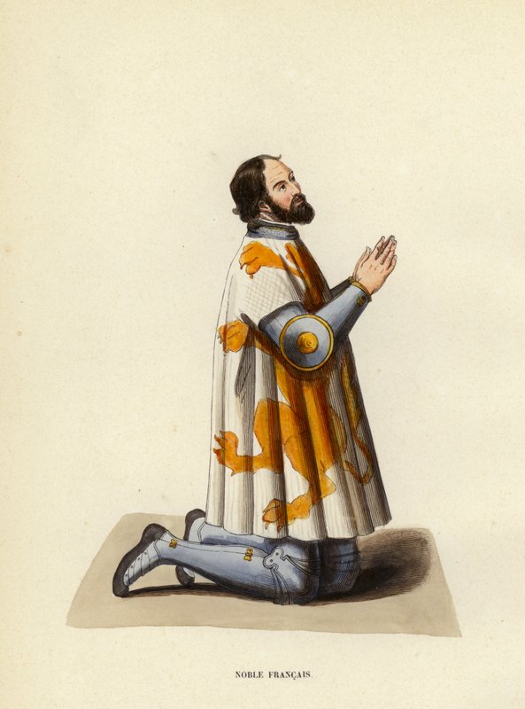 Noble Francais (farget gravering) av European School